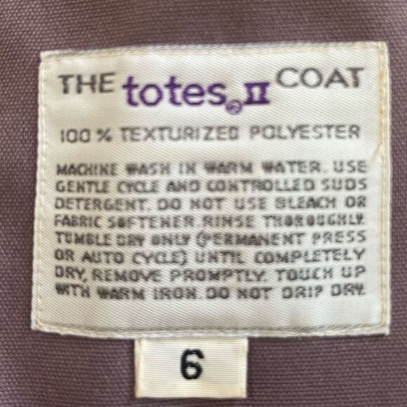 Totes 2 Vintage 70’s , 80’s Raincoat Lilac Purple Lined No Flaws Sz 6 - Picture 5 of 6